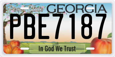 GA license plate PBE7187