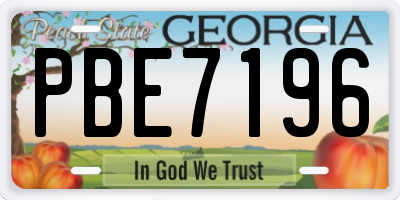 GA license plate PBE7196