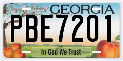 GA license plate PBE7201