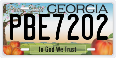 GA license plate PBE7202