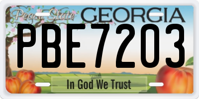 GA license plate PBE7203