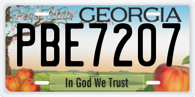 GA license plate PBE7207