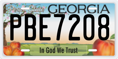 GA license plate PBE7208