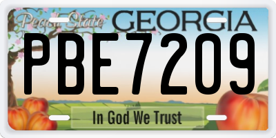 GA license plate PBE7209
