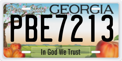 GA license plate PBE7213