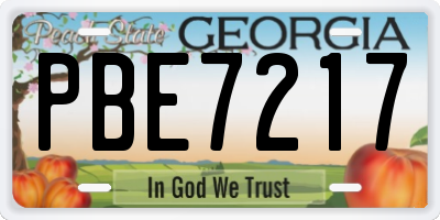 GA license plate PBE7217