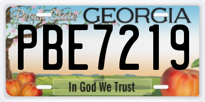 GA license plate PBE7219