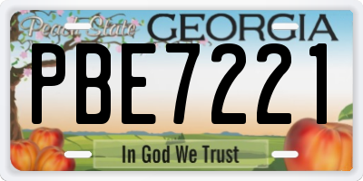 GA license plate PBE7221