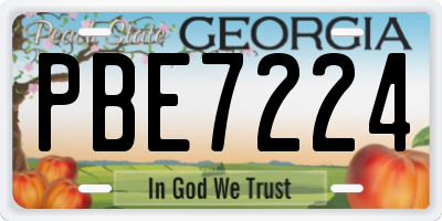 GA license plate PBE7224