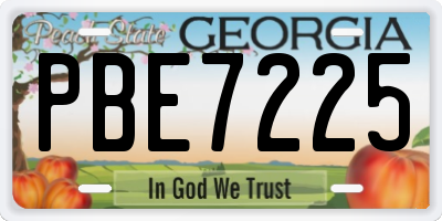 GA license plate PBE7225