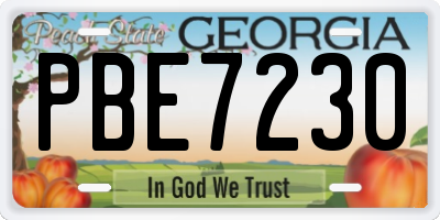 GA license plate PBE7230