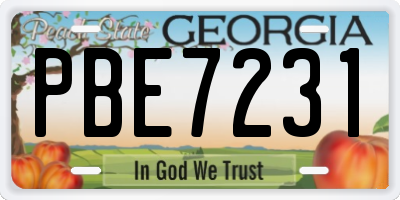 GA license plate PBE7231