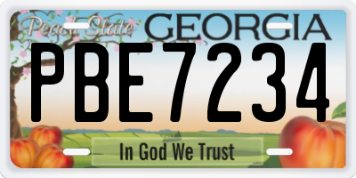 GA license plate PBE7234
