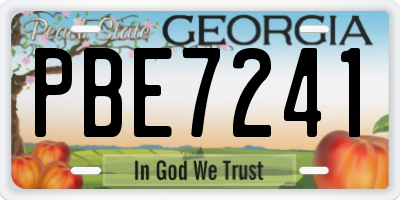 GA license plate PBE7241