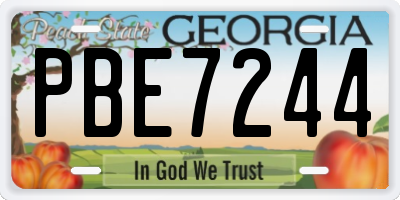 GA license plate PBE7244