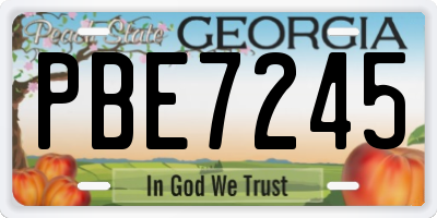 GA license plate PBE7245