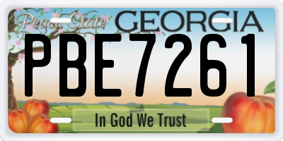 GA license plate PBE7261