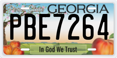 GA license plate PBE7264