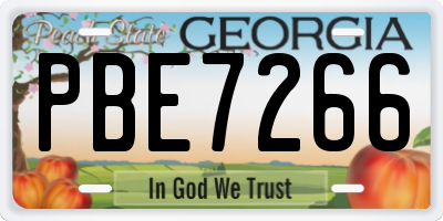 GA license plate PBE7266