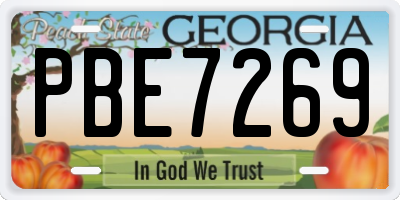 GA license plate PBE7269