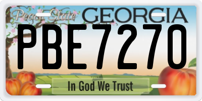 GA license plate PBE7270