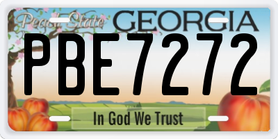 GA license plate PBE7272