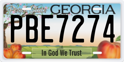 GA license plate PBE7274