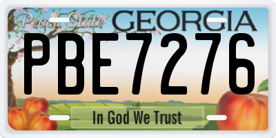 GA license plate PBE7276
