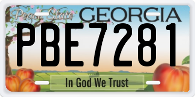 GA license plate PBE7281