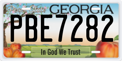 GA license plate PBE7282