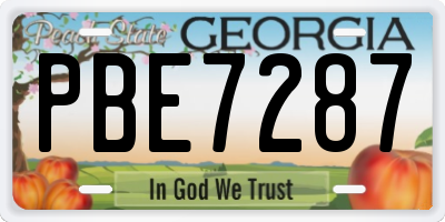 GA license plate PBE7287