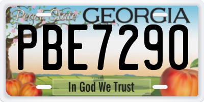GA license plate PBE7290
