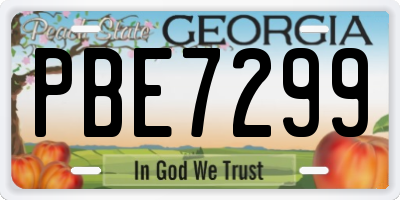 GA license plate PBE7299