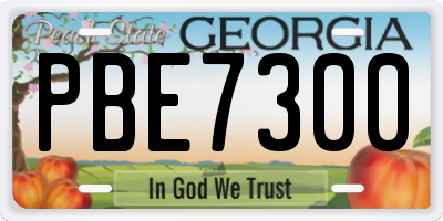GA license plate PBE7300