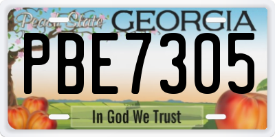 GA license plate PBE7305