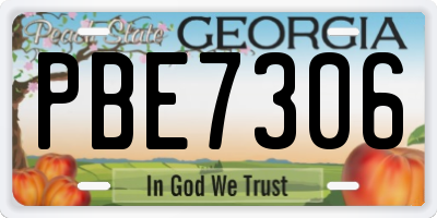 GA license plate PBE7306