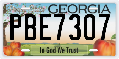 GA license plate PBE7307