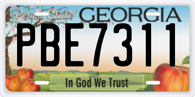 GA license plate PBE7311