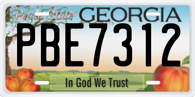 GA license plate PBE7312