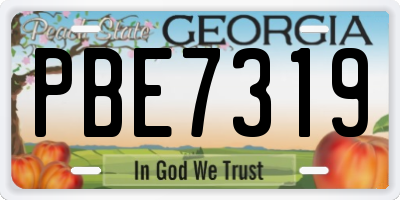 GA license plate PBE7319