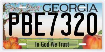 GA license plate PBE7320