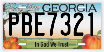 GA license plate PBE7321