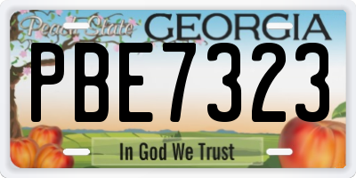 GA license plate PBE7323