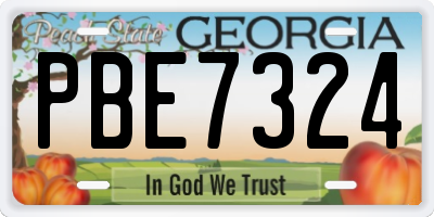 GA license plate PBE7324