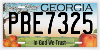 GA license plate PBE7325