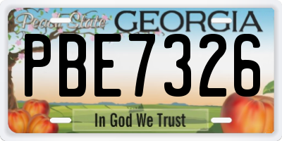 GA license plate PBE7326