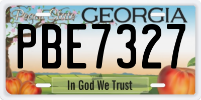 GA license plate PBE7327