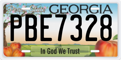 GA license plate PBE7328