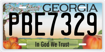 GA license plate PBE7329