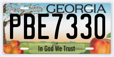 GA license plate PBE7330